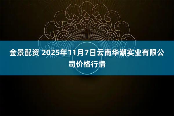 金景配资 2025年11月7日云南华潮实业有限公司价格行情